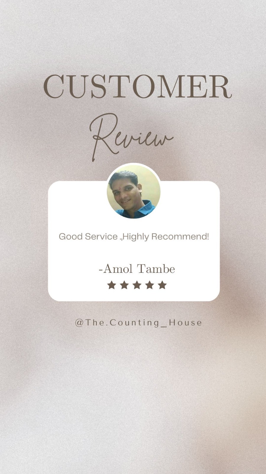 Amol Tambe customer review card