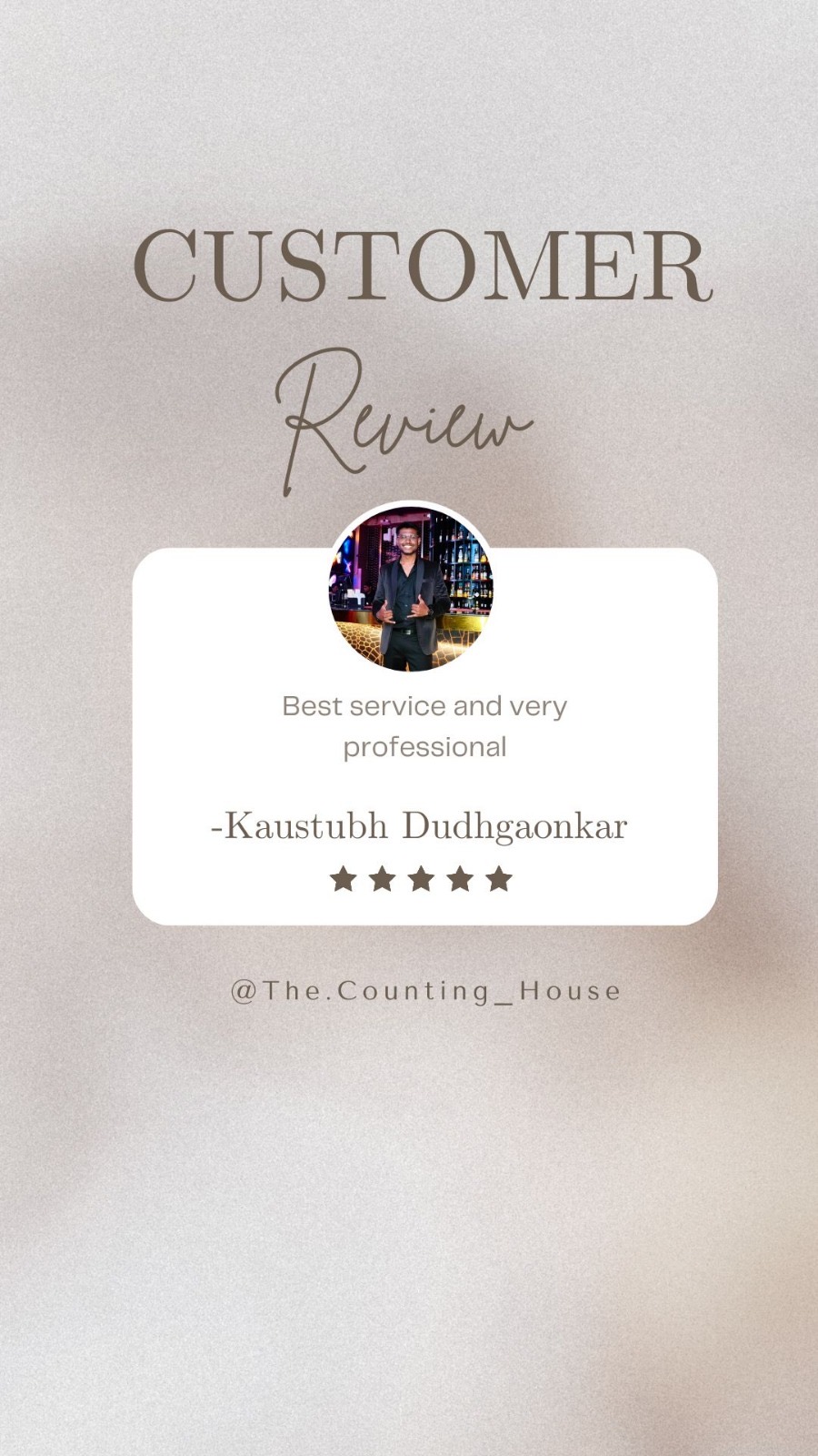 Kaustubh Dudhgaonkar customer review card