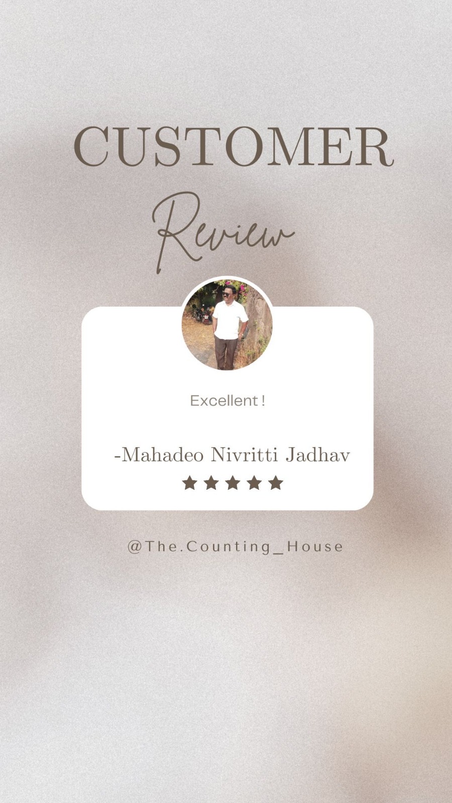 Mahadeo Nivritti Jadhav customer review card