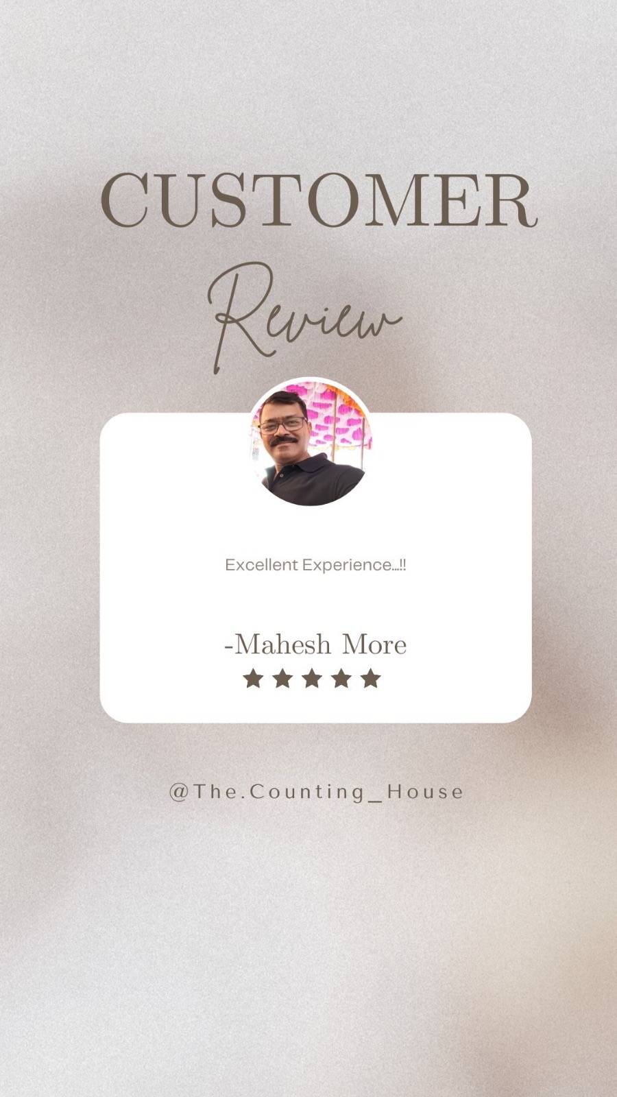 Mahesh More customer review card
