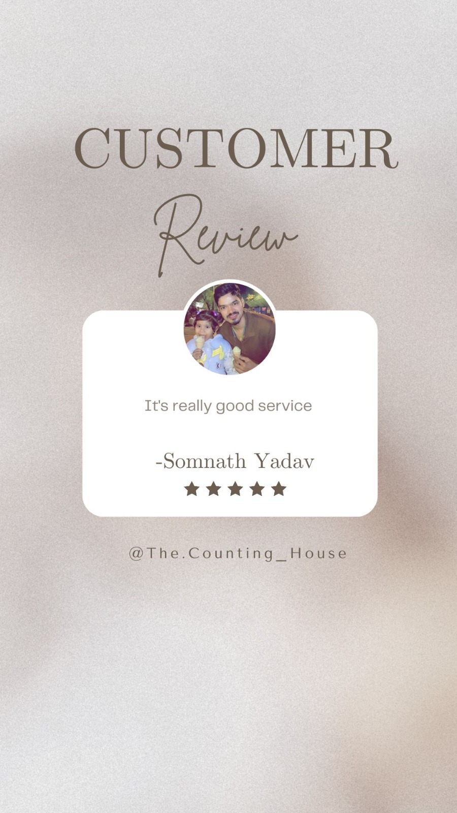 Somnath Yadav customer review card